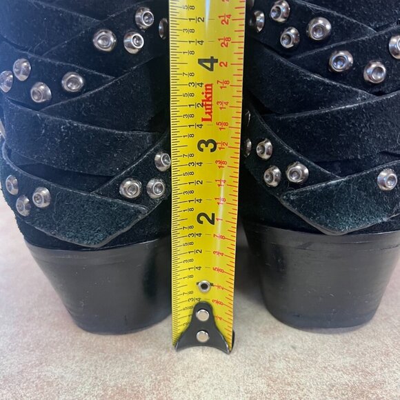 Sam Edelman Penrose Black Suede Studded Ankle Booties - Picture 5 of 15